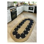Home Turko Yıkanabillir,Çift Taraflı, Papatya Desenli, Bohem Tarzı Hasır/Jüt, Kilim, Halı. Modern, Ev Eşyası 80 x 180 hasır-siyah