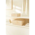 Home Wave 2'li Bej Pötikare Destekli Kutu Hurç Set 31 x 38 x 12 + 45 x 55 x 18 cm - 2 Adet