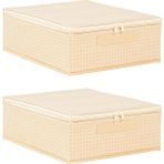 Home Wave 2'li Bej Pötikare Destekli Kutu Hurç Set 31 x 38 x 12 cm - Çok Renkli
