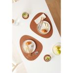 Home Wave 2'li Taba/Gri Renk Suni Deri Amerikan Servis 45 x 36 cm