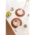 Home Wave 4'lü Taba/Gri Renk Suni Deri Amerikan Servis Ø 36 cm