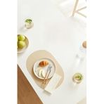 Home Wave 6'lı Bej/taş Renk Suni Deri Amerikan Servis Set 45 x 30 cm