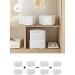 Home Wave 8'li Küçük Boy Gri Pötikare Hurç Set 30 x 22 x 18 cm - 8 Adet