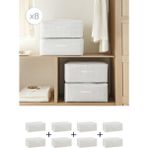 Home Wave 8'li Orta Boy Gri Pötikare Hurç Set 52 x 28 x 21 cm - 8 Adet