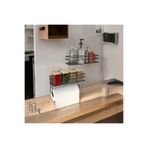 Home Yapışkanlı Baharatlık 2 li Metal Havlukuk Siyah Baharat Standı Mutfak Rafı