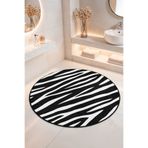 Home Zebra Desenli Kaymaz Tabanlı Yıkanabilir Banyo Halısı