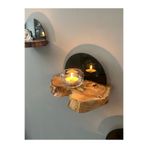Home Zeytin Ağacı Arkası Füme Camlı Duvar Rafı