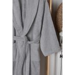HOME1961 %100 Pamuk 6 Renk Unisex Kalın Bornoz- Yüksek Su Emici & Yumuşak Dokulu-Şal Yaka Bornoz-Hızlı Kuruma - L - XL - Gri