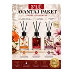homeartplus Manolya , Amber , Afr0dizyak Çubuklu Oda Kokusu Esansiyel Uçucu Yağ 50 ml x 3 lü Set