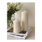 homeartplus Pillar Luxury Candle 2 Li Set Vanilya Kokulu silindir Mum