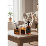 homeartplus Vanilya 3 lü Oda kokusu ve mum seti 250 ml spray , Kavanoz mum ve 100 ml Amber Renk