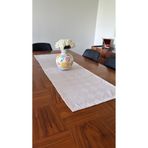 homease Keten Görünümlü Jakarlı Runner Lila Rengi 45x140 Cm