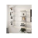 HomeBasics Katmanlı 5 Katlı Ahşap Duvar Rafı Depolama Rafı Beyaz 1 Adet