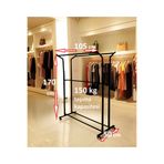 HOMEBELLA Premium 170 cm Çelik Konfeksiyon 105 cm En Elbise Askılık Tekerlekli Demonte Eşek Portmanto