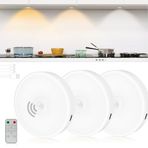 HOMEBEST Uzaktan Kumandalı Hareket Sensörü Puck Işıkları, Şarj Edilebilir Kabin Altı Aydınlatma Kablosuz, Manyetik Ultra LED Klozet Işığı Karartma ve Zamanlama, Mutfak için Tezgah Altı Işık, Vitrin