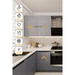 HOMECC Yapışkanlı Folyo - Gri Kaya PVC Mermer Panel Kaplama Kağıdı - Mobilya Duvar Kapı Yapiskanli Kaplama Folyo 120x1000 cm - Duvar Kagidi Folyo ST686