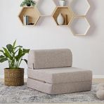 Homedius Magic Buklet Tek Kişilik Katlanır Yatak Olabilen Koltuk Açık Kahverengi