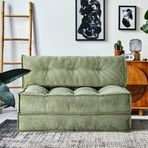 homedius Mocca Fitilli Kadife Çift Kişilik Katlanır Yatak Katlanır Koltuk Çağla Yeşili Çift