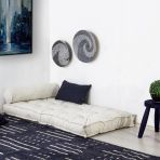 Homedius Sofa Buklet Kapitoneli Yer-Sedir Minderi Beyaz Cift