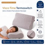 Homedius Visco Time ThermoSwitch Boyun Destekli Ortopedik Visco Yastık 50x32 cm