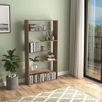 Homedora Tars Kitaplik Ceviz-Krom 106 x 85 x 30 cm