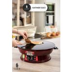 Homekolik 2000W Elektrikli Termostatlı Lüks Saç – 50 cm Ekmek, Gözleme, Börek ve Katmer Pişirme Sacı