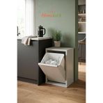 Homekolik Metal Çöp Kovası 15 Lt Plastik İç Hazneli Açılır Kapaklı Çöp Kovası 50x33 cm Mutfak Banyo Ofis Çöp Kutusu