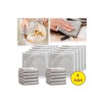 HOMELİFE EV TEKSTİL 6 Adet Tel Bulaşık Bezi Çizmez Bulaşık Teli Çelik Bez 20x20 Çift Katmanlı