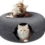 homelifestyle® for Pets (Keçe, Donut Kedi Yatağı, Koyu Gri, 60 x 60 x 28 cm)