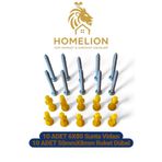 HOMELION 10 Adet 6x80 Sunta Vidası + 10 Adet 8mm x 50mm Roket Dübel Seti | Duvar Montaj Vida Dübel Takımı