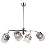Homemania HOME MANIA, Lucea Derma, 4 X E27 Duy, Metal, Cam, 33 X 18 X 62 Cm, 1451-51-04, 4'lü, Krom Renkler