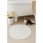 HOMEMOME Yuvarlak Banyo Paspası 60x60 Beyaz Renk