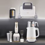 Homend Gold 4'lü Elektrikli Çeyiz Seti Tost, Kahve, Çay Makinesi ve Blender Seti Krem