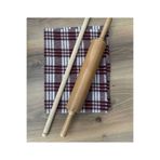 HOMENESS Ahşap Hamur Açma Seti | 50 cm Çam Oklava + 40 cm Merdane