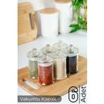 HOMENIVA 6 Adet 150 ml Vakum Kapaklı Cam Baharatlık Kavanoz