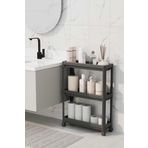 HOMENIVA Slim 3 Katlı Tekerlekli Banyo Rafı, Havluluk, Deterjanlık Makyaj Organizer Siyah