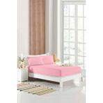 Homenup 120X200 Tek Kişilik Lastikli Çarşaf (Nevresim Kumaşı) Pamuk-Polyester Pembe