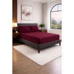 Homenup 90X190 Tek Kişilik Lastikli Çarşaf (Nevresim Kumaşı) Pamuk-Polyester Bordo