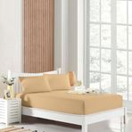 HOMENUP Tek Kişilik Çift Kişilik Lastikli Çarşaf Takımı Nevresim Kumaşı Pamuk Polyester 90x190 100x200 120x200 140x200 150x200 160x200 180x200 200x200 (Bej, 160x200 Çift Kişilik)