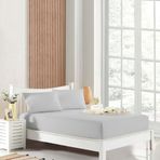 HOMENUP Tek Kişilik Çift Kişilik Lastikli Çarşaf Takımı Nevresim Kumaşı Pamuk Polyester 90x190 100x200 120x200 140x200 150x200 160x200 180x200 200x200 (Gri, 160x200 Çift Kişilik)