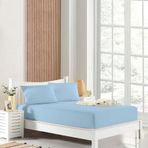 HOMENUP Tek Kişilik Çift Kişilik Lastikli Çarşaf Takımı Nevresim Kumaşı Pamuk Polyester 90x190 100x200 120x200 140x200 150x200 160x200 180x200 200x200 (Mavi, 120x200 Tek Kişilik)
