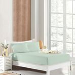 HOMENUP Tek Kişilik Çift Kişilik Lastikli Çarşaf Takımı Nevresim Kumaşı Pamuk Polyester 90x190 100x200 120x200 140x200 150x200 160x200 180x200 200x200 (Mint Yeşili, 160x200 Çift Kişilik)