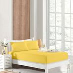 HOMENUP Tek Kişilik Çift Kişilik Lastikli Çarşaf Takımı Nevresim Kumaşı Pamuk Polyester 90x190 100x200 120x200 140x200 150x200 160x200 180x200 200x200 (Sarı, 100x200 Tek Kişilik)