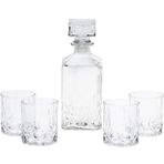 HomePlaceEU Viski ve şarap dekantör seti, 900 ml, 4 viski bardağı, 230 ml, hediye kutusunda