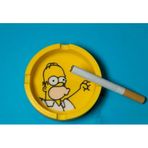 Homer Simpson Temalı Dekoratif Küllük - Sarı Renkli Pop Art Tasarım 3D Baskı Kül Tablası