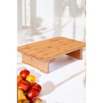 Homerest Ayaklı Bambu Dikdörtgen Kesim Tahtası, Kesme Tahtası, Ekmek Tahtası, Et Tahtası, Sebze Tahtası