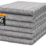 HOMERHYME El Havluları, 6'lı Paket 25''* 15'' Gri Mikrofiber Banyo Mutfak için El Havluları, Çok Amaçlı Hızlı Kuruyan Tüy Bırakmayan Yumuşak Emici Damalı Keseler Banyo Havlusu Seyahat Spor Salonu Otel