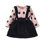 Homeriy Bebek Küçük Çocuk Kız Moda Giysiler Uzun Kollu Kiraz Tulum + Askı Etek