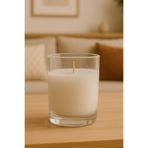 Homery Vanilya Kokulu Mum Dekoratif Cam Bardak Beyaz Renk Mum 140 Gr.
