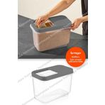 Homesea 10 Litre Büyük Boy Kuru Gıda Tahıl Mama Saklama Kabı 1 Adet Gri